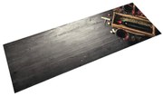 vidaXL Tapete de cozinha lavável 45x150 cm veludo padrão garrafa vinho