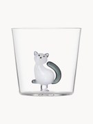 Copo em borosilicato artesanal Tabby Cat