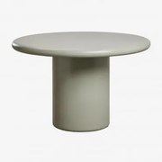 Mesa De Jantar Redonda De Cimento Namara Ø120 Cm & Louro Verde - Sklum