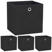 vidaXL Caixas arrumação 4 pcs tecido-não-tecido (TNT) 32x32x32cm preto