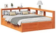 vidaXL Cama com estante sem colchão 150x200 cm pinho maciço