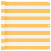 vidaXL Tela de varanda 90x600 cm tecido Oxford branco e amarelo