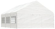 vidaXL Gazebo com telhado 6,69x5,88x3,75 m polietileno branco