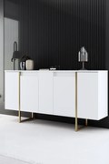 Console Luxe – Branco e Dourado – 160x35x80 cm