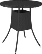 vidaXL Mesa de jardim 70x70x73 cm vime PE preto