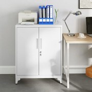 Armário de arquivo escritorio multifunções com 2 portas 40 x 80 x 90 cm Cinzento claro