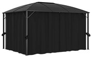 Gazebo com cortinas 400x300x265 cm antracite