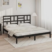 Estrutura de cama super king 180x200 cm madeira maciça preto