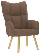 vidaXL Cadeira de descanso tecido castanho