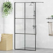 vidaXL Divisória de chuveiro c/ vidro transparente ESG 100x195cm preto
