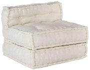 vidaXL Pufe modular 70x70x54 cm tecido creme