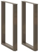 Pés de mesa de bar em forma de U, 2 peças, aço natural, 60x(90-91) cm,