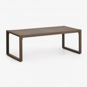 Mesa De Centro Para Jardim Retangular 110x55 Cm Em Alumínio Lipov Castanho Chocolate - Sklum