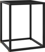 vidaXL Mesa de centro 40x40x50 cm preto com vidro preto