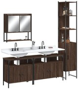vidaXL 4 pcs conj. móveis WC derivados madeira cor carvalho castanho