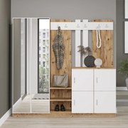 Cabide de Entrada DD9 – Pinho Atlântico e Branco – 187,2x180x37,5 cm