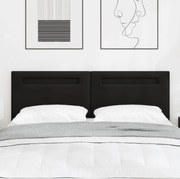 vidaXL Cabeceira LED Preto 144 cm Couro Sintético