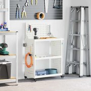 vidaXL Carro de Ferramentas Branco 65 x 35 x 111 cm Metal