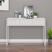 vidaXL Mesa consola 106x35x75 cm aço branco