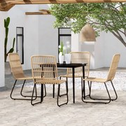 vidaXL 5 pcs conjunto de jantar para jardim cor de carvalho