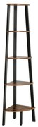 Prateleira de canto VASAGLE, estante industrial de 5 níveis, prateleira de armazenamento, com estrutura de metal, para sala de estar, casa, escritório, marrom rústico LLS35X