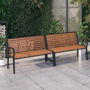 vidaXL Banco de jardim duplo 251 cm aço e WPC