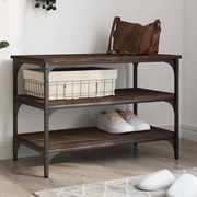 vidaXL Banco sapateira 70x38,5x49 cm deriv. madeira carvalho castanho