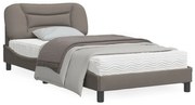 vidaXL Estrutura cama sem colchão 100x200 cm tecido cinza-acastanhado