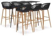 vidaXL 7 pcs conjunto de bar preto
