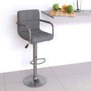 vidaXL Banco de bar couro artificial cinzento