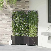 vidaXL Vasos de Jardim Preto 80 x 80 x 142 cm Aço