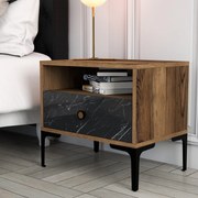 Mesa de Cabeceira Lizbon500 – Nogueira/Preto – 56x50,8x40 cm