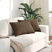 vidaXL Travesseiros de Sofá 2 pcs Castanho 60 x 40 cm tecido