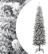 vidaXL Árvore de Natal artificial fina com neve PVC e PE 210 cm