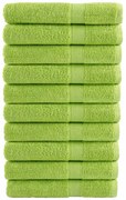 vidaXL Toalhas premium SOLUND 10 pcs 100x200 cm 600 gsm verde maça