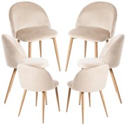 Pack 6 Cadeiras Vint Veludo - Beige