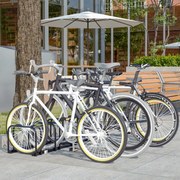 Suporte de armazenamento para bicicletas com pneus de 65 mm,145 x 33 x 27 cm, aço preto