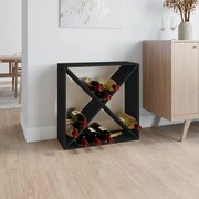vidaXL Garrafeira 62x25x62 cm madeira de pinho maciça preto