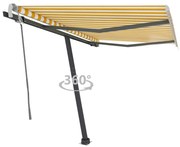 vidaXL Toldo retrátil manual independente 300x250 cm amarelo e branco