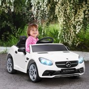 Carro Elétrico Mercedes SLC 300 12V com Faróis LED Buzina Música TF USB e Abertura da Porta 3-5km/h 107x62,5x44 cm Branco