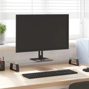 vidaXL Suporte para monitor 80x20x8 cm vidro temperado e metal preto