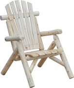 Outsunny Cadeira Adirondack resistente às intempéries em madeira para exterior, cadeira de jardim com encosto alto e apoios de braço, cadeira para varanda, poltrona de jardim para jardim, terraço, varanda 83 x 68 x 101 cm Natural | Aosom Portugal
