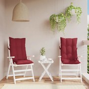 vidaXL Almofadões p/ cadeira encosto alto 2 pcs oxford vermelho tinto