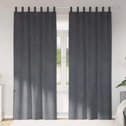 vidaXL Cortinas opacas 2 pcs Cinzento-claro 140 x 225 cm Veludo