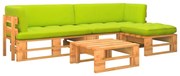 4 pcs conjunto lounge paletes pinho impregnado castanho mel