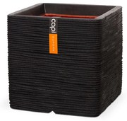 Capi Vaso quadrado Nature Rib 50x50 cm preto