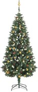 vidaXL Árvore Natal artificial pré-iluminada c/ bolas 180 cm