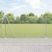 vidaXL Cerca de Arame Soldado da com 7 Postes Flangeados 1,2x10 m Aço Galvanizado