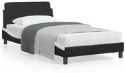 vidaXL Estrutura cama c/ cabeceira 100x200 cm couro artificial