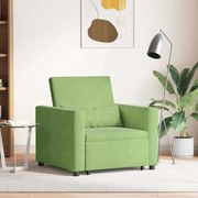 vidaXL Sofá-Camas Conversível 3 em 1 Verde Claro Veludo